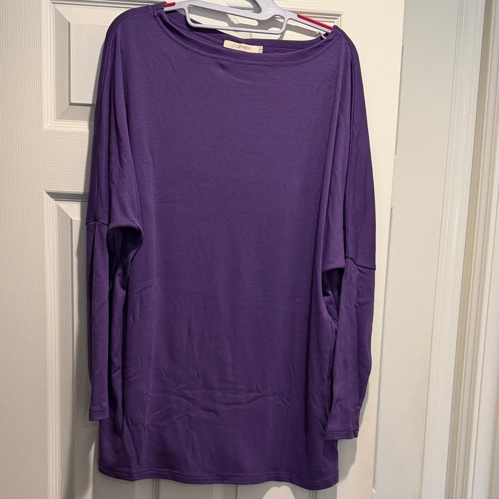 Elegant Purple Long Sleeve Women's Top